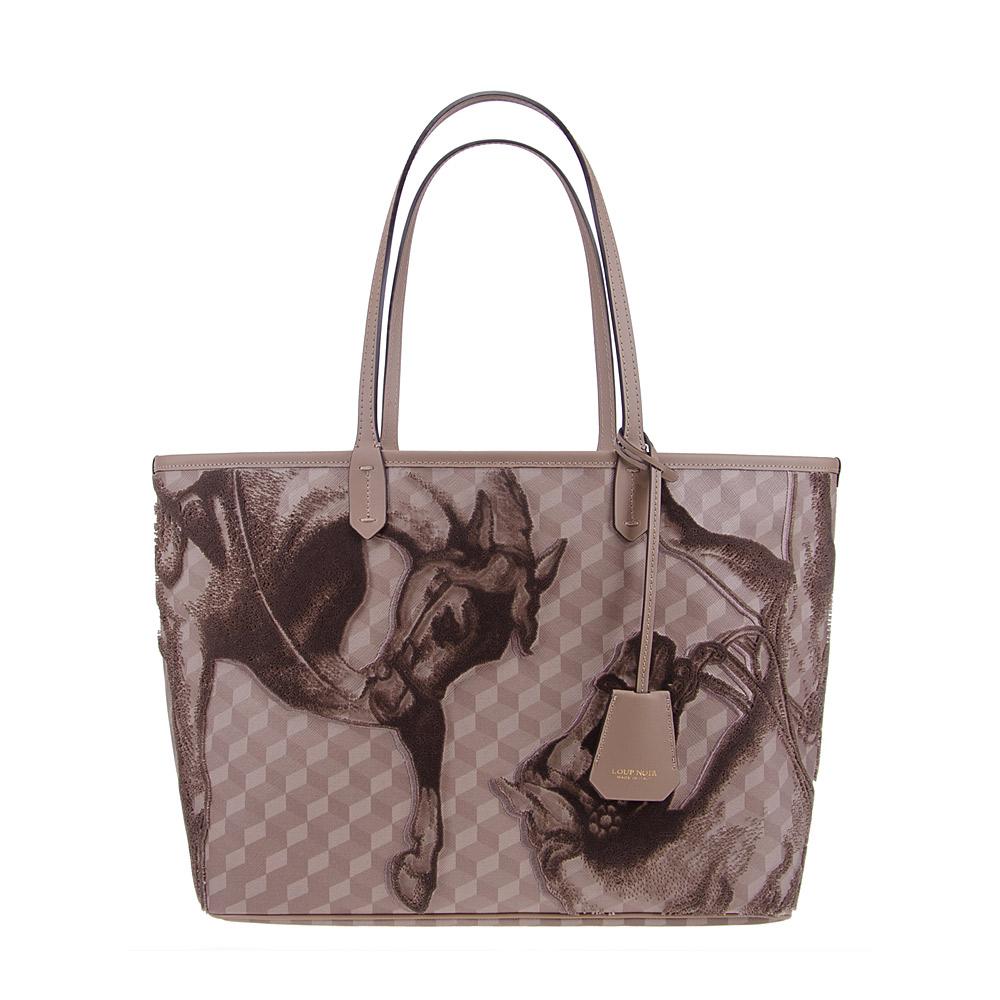 loup noir VELVET SHOPPER SMALL Almond/Brown