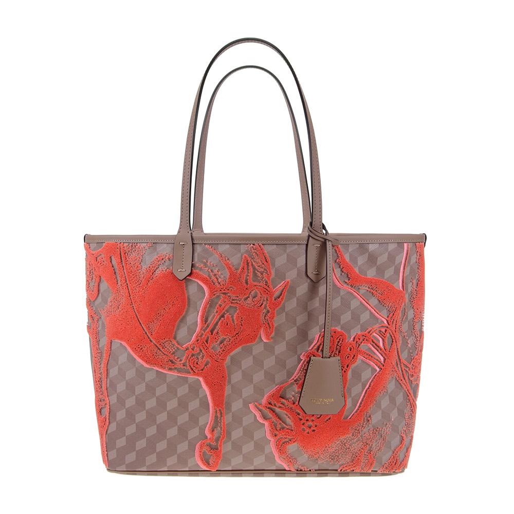 loup noir VELVET SHOPPER SMALL Almond/Coral