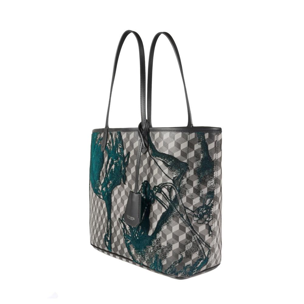Loup Noir VELVET SHOPPER SMALL Black/Petrol