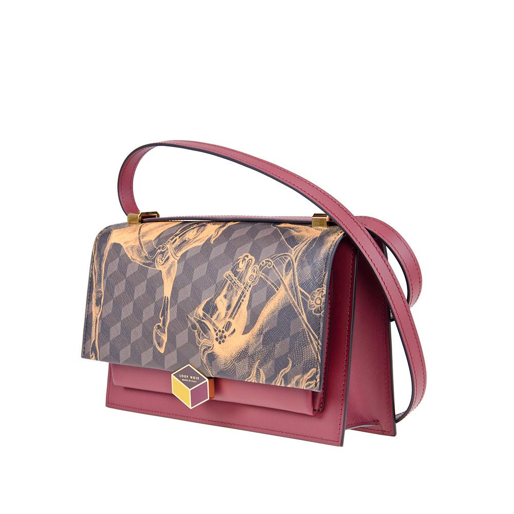 loup noir VENICE CLUTCH Cheval Brown/Saffron