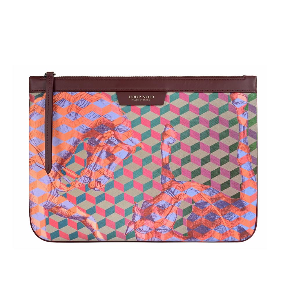 loup noir XL POUCH Cheval Bordeaux