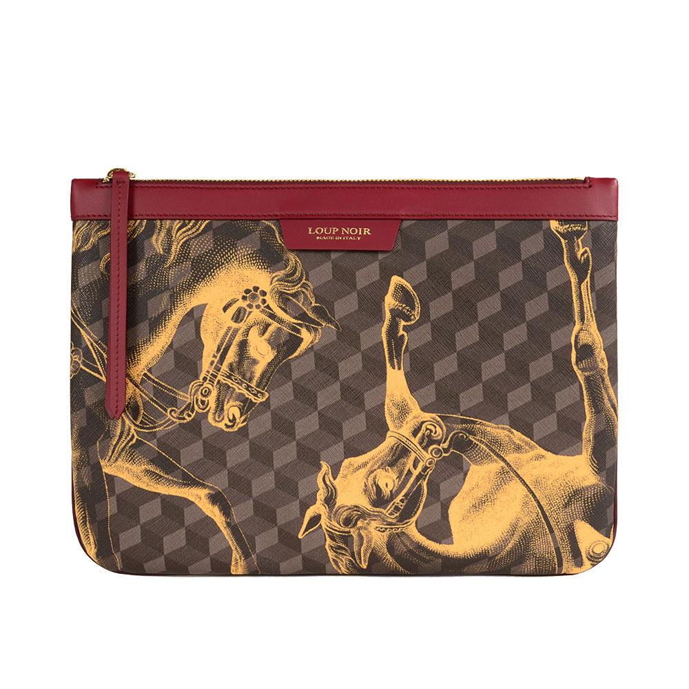 loup noir XL POUCH Cheval Brown/Saffron