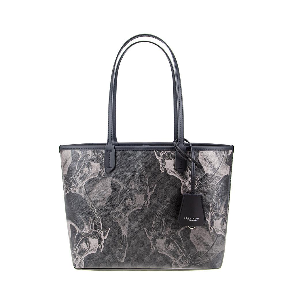 loup noir XS SHOPPER Édition Chevaux Black