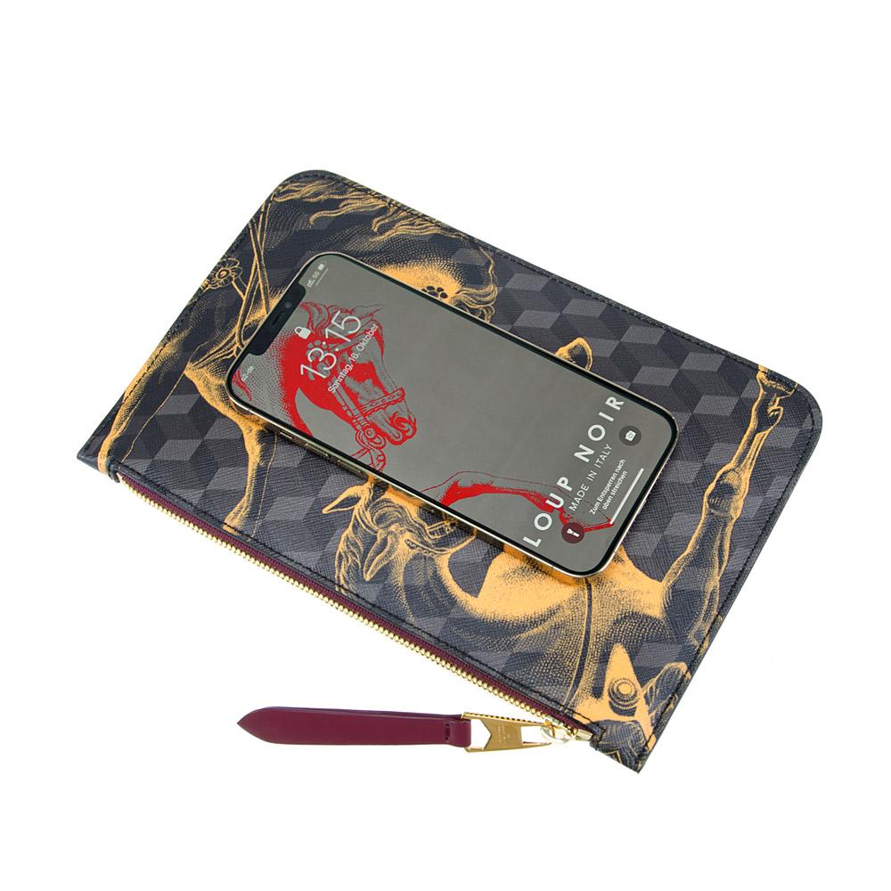Loup Noir ZIP POUCH Cheval Brown/Saffron