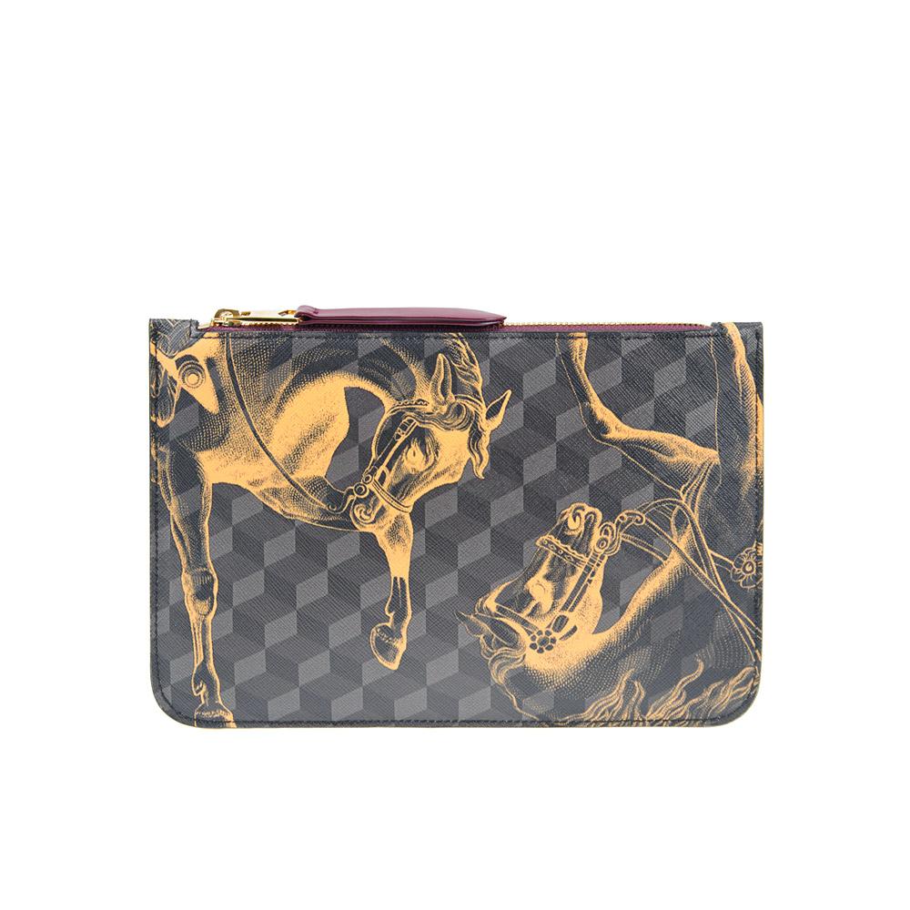loup noir ZIP POUCH Cheval Brown/Saffron