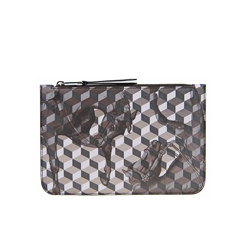 loup noir ZIP POUCH Cheval Darkbrown