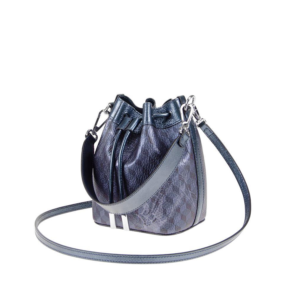 Loup Noir MICRO BUCKET BAG Cheval Darkblue Metallic