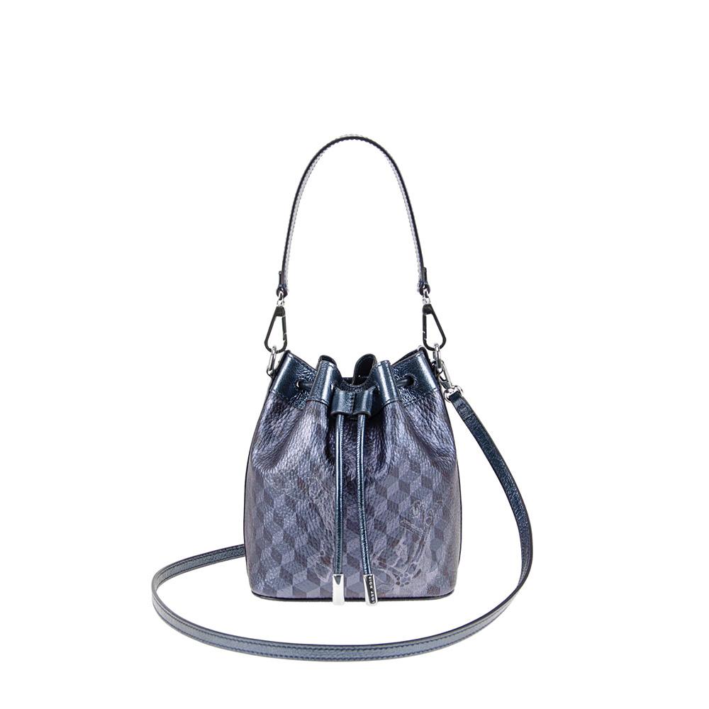 loup noir MICRO BUCKET BAG Cheval Darkblue Metallic