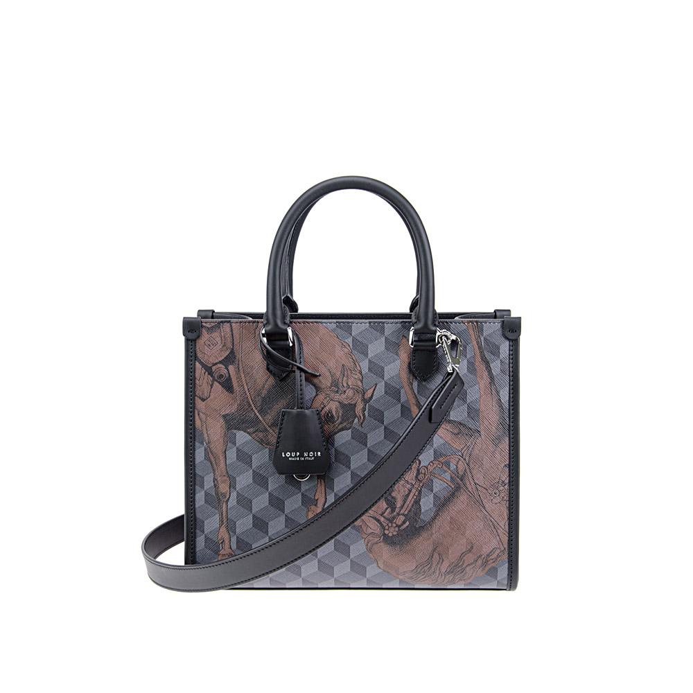 loup noir MINI SPIAGGIA TOTE BAG Cheval Pirate Black