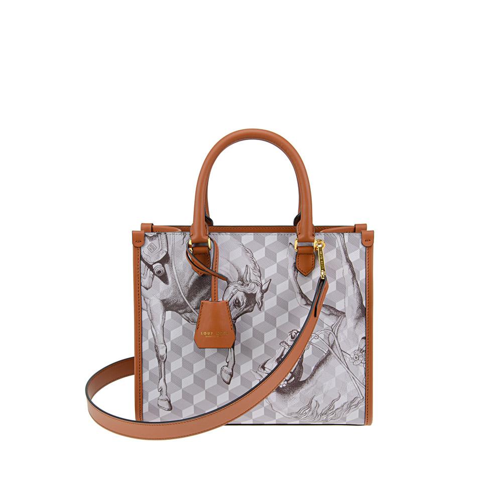 loup noir MINI SPIAGGIA TOTE BAG Cheval Sand/Toffee