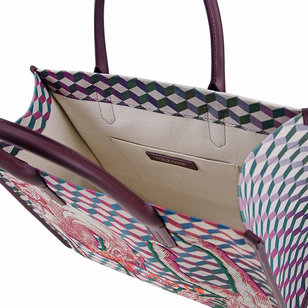 Loup Noir SPIAGGIA TOTE Cheval Bordeaux Embroidered