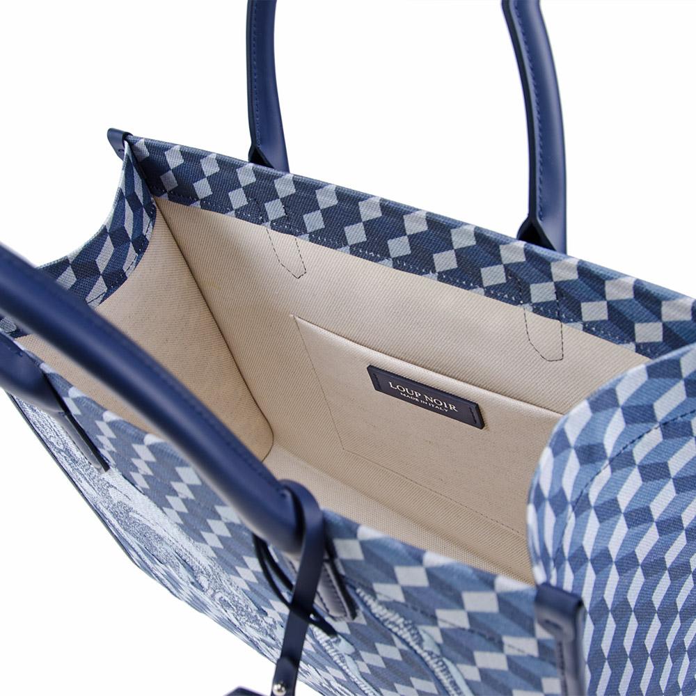 Loup Noir SPIAGGIA TOTE Cheval Darkblue Embroidered