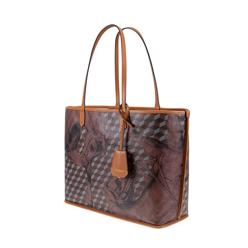 Loup Noir ST. TROPEZ SHOPPER SMALL Toile Chestnut/Toffee