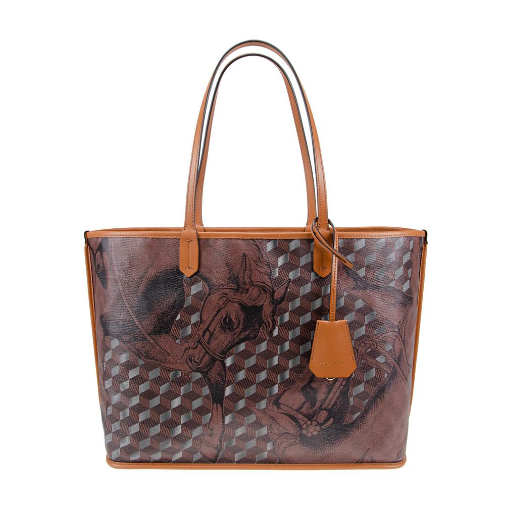 loup noir ST. TROPEZ SHOPPER SMALL Toile Chestnut/Toffee