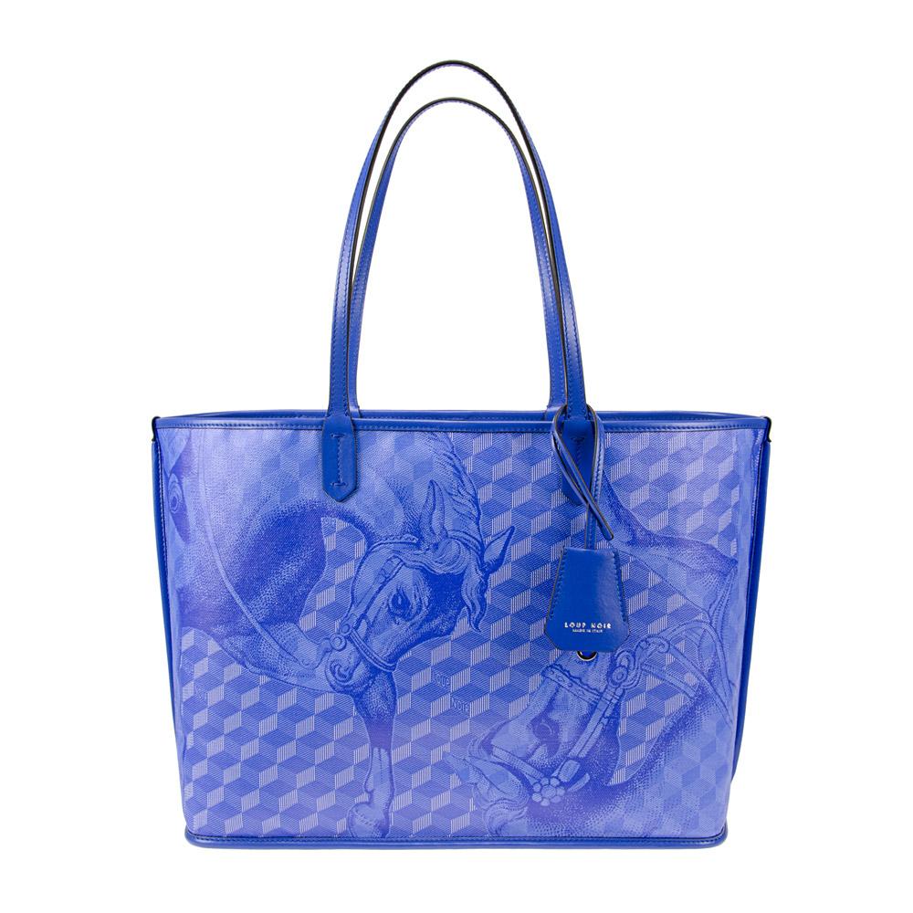 loup noir ST. TROPEZ SHOPPER SMALL Toile Dazzling Blue