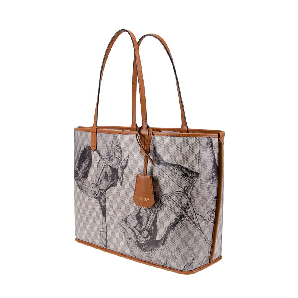 Loup Noir ST. TROPEZ SHOPPER SMALL Toile Sand/Toffee