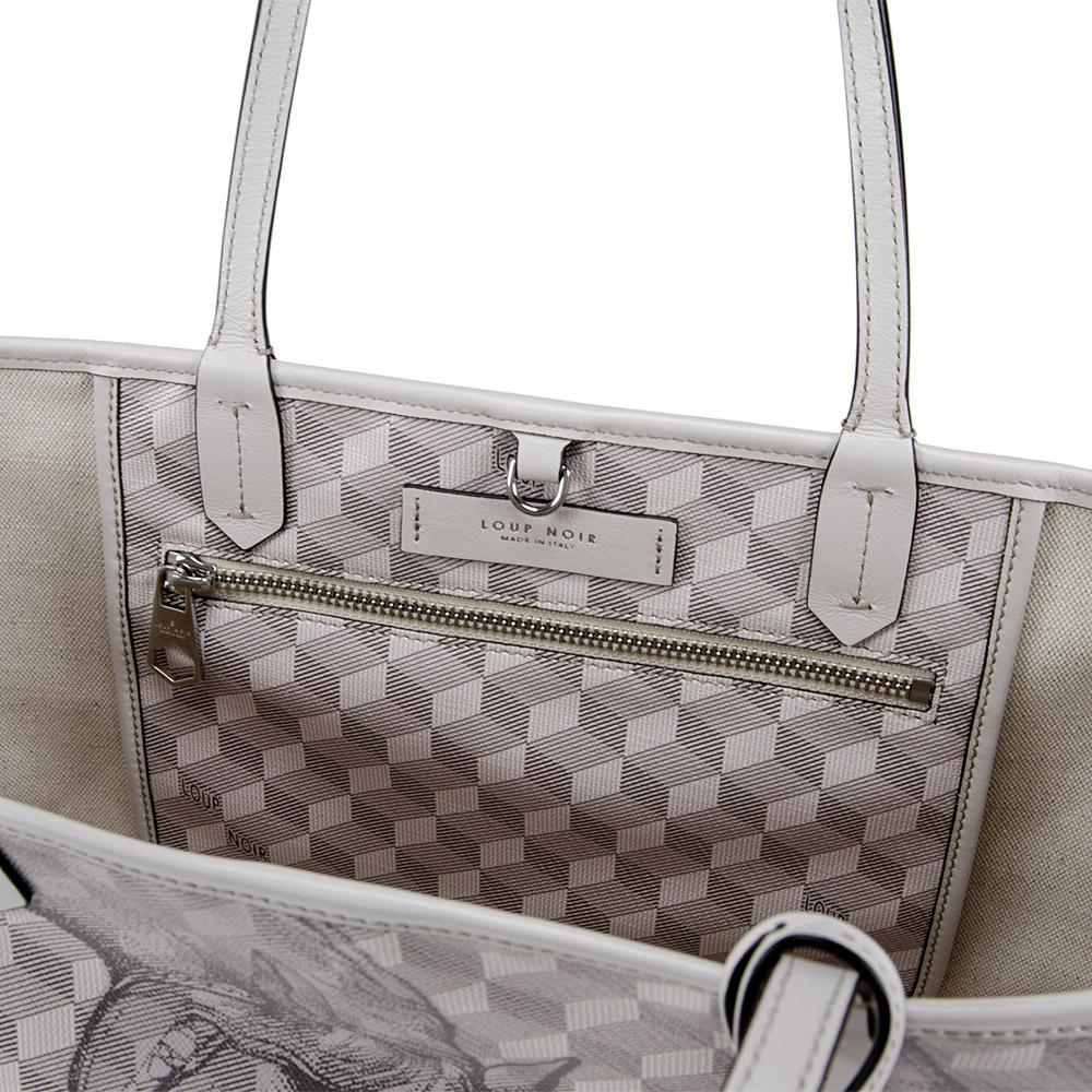 Loup Noir ST. TROPEZ SHOPPER SMALL Toile Silver Gray