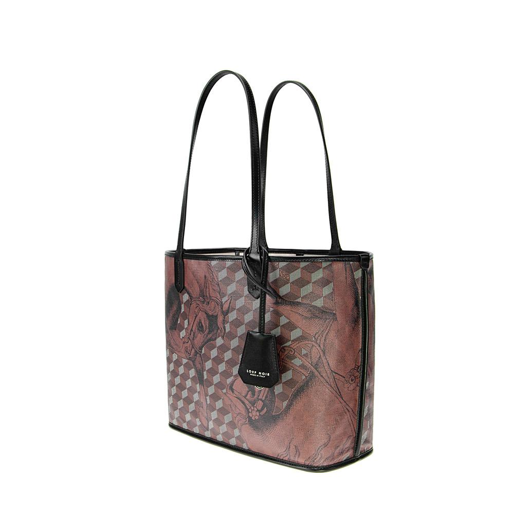Loup Noir ST. TROPEZ XS SHOPPER Toile Chestnut/Black