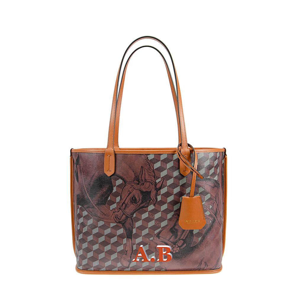 Loup Noir ST. TROPEZ XS SHOPPER Toile Chestnut/Toffee