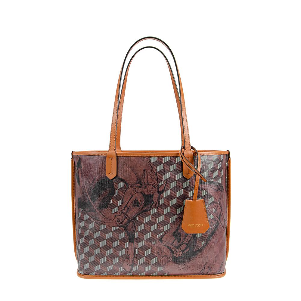 loup noir ST. TROPEZ XS SHOPPER Toile Chestnut/Toffee