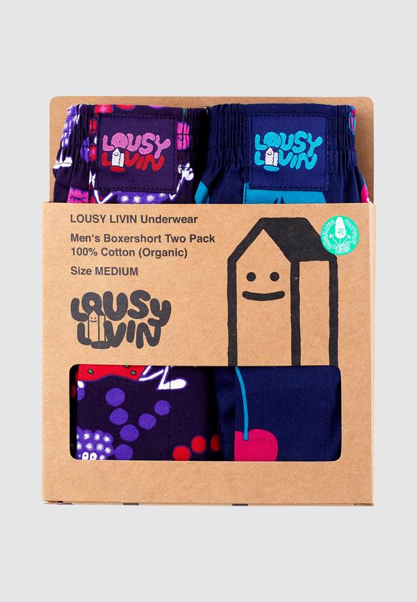 Lousy Livin Underwear 2 PACK BOXERSHORTS CHERRY & BERRY Fruity Red