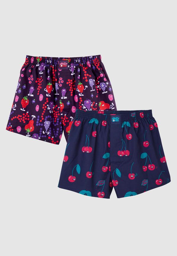 lousy livin underwear 2 PACK BOXERSHORTS CHERRY & BERRY Fruity Red