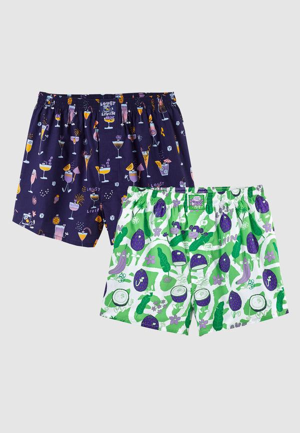 lousy livin underwear 2 PACK BOXERSHORTS COCONUT & COCKTAILS Smoothy