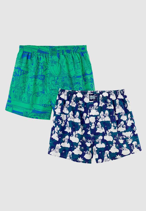 lousy livin underwear 2 PACK BOXERSHORTS DEMO & GHOST Seaport / Dazzle