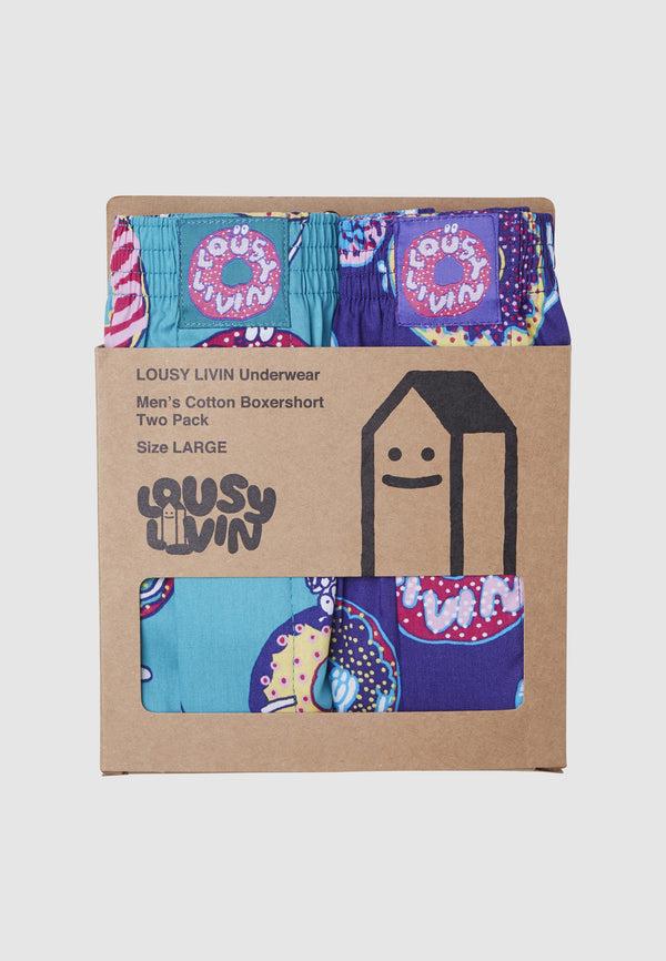 Lousy Livin Underwear 2 PACK BOXERSHORTS DONUT Jade / Liberty
