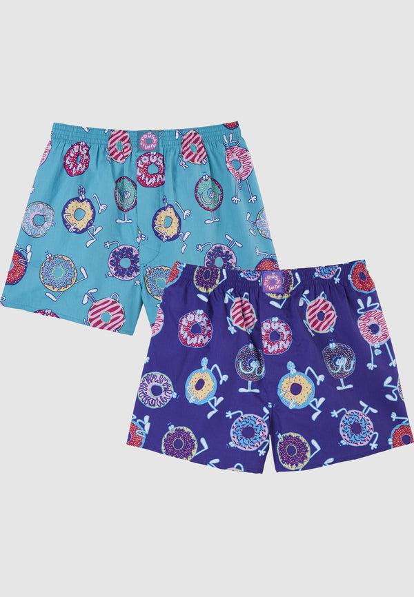 lousy livin underwear 2 PACK BOXERSHORTS DONUT Jade / Liberty