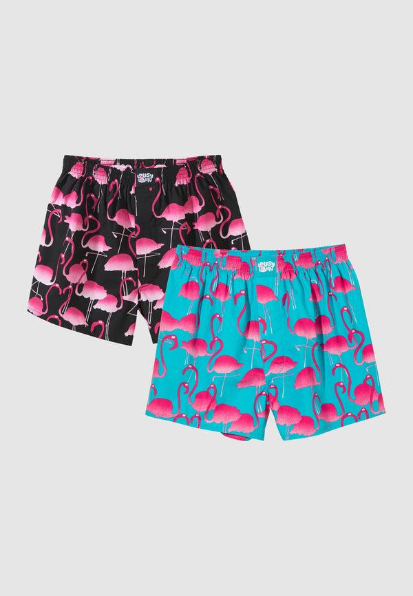 lousy livin underwear 2 PACK BOXERSHORTS FLAMINGO Black/Blue