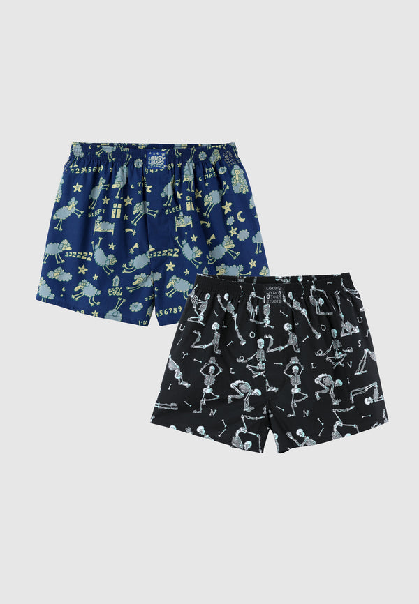 lousy livin underwear 2 PACK BOXERSHORTS SHEEP & YOGA Purify