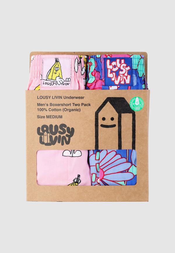 Lousy Livin Underwear 2Pack Boxershorts Butterfly & Pink Banana Pink Fly