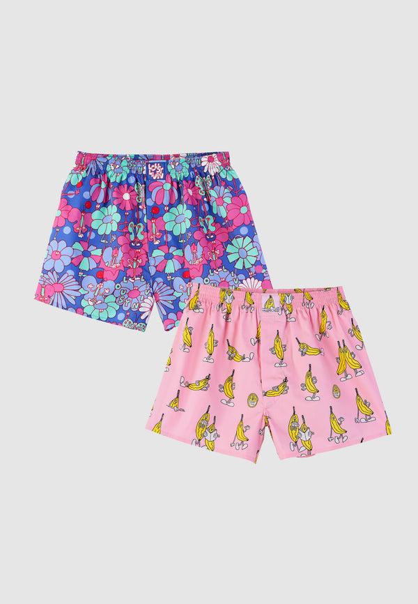 lousy livin underwear 2Pack Boxershorts Butterfly & Pink Banana Pink Fly