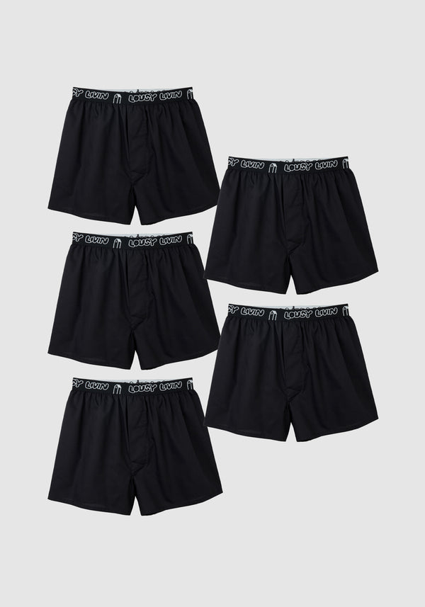 lousy livin underwear 5Pack Boxerbriefs Black Black