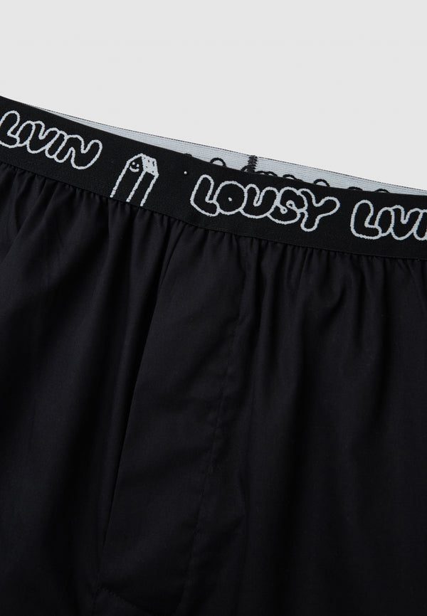 Lousy Livin Underwear BOXER BRIEFS 2 PACK Black/White