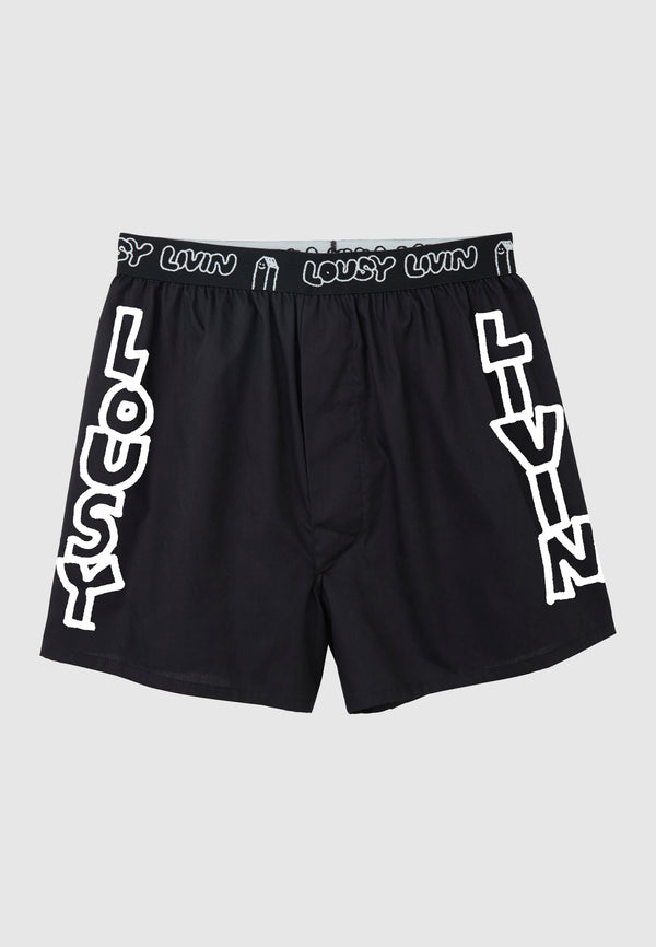 Lousy Livin Underwear BOXER BRIEFS 2 PACK LOU BOXER Black & White