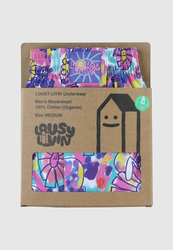 Lousy Livin Underwear BOXERSHORTS FLOWERS Blue Iris