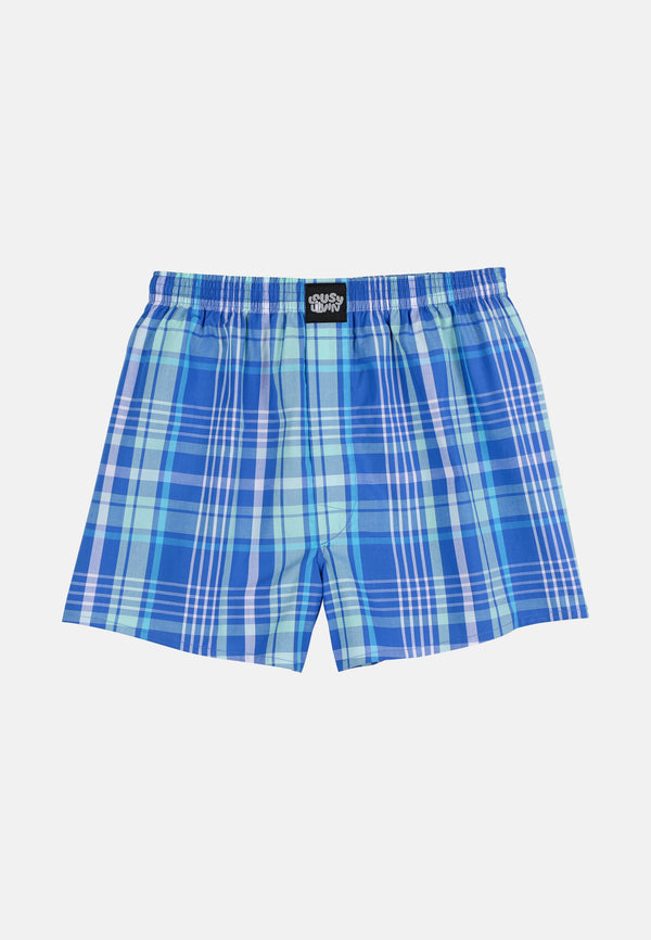 lousy livin underwear Boxershorts Lousy Organic Check Port Blue