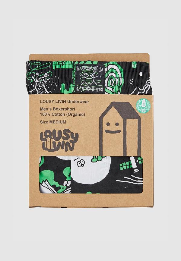 Lousy Livin Underwear BOXERSHORTS OUTER SPACE Black