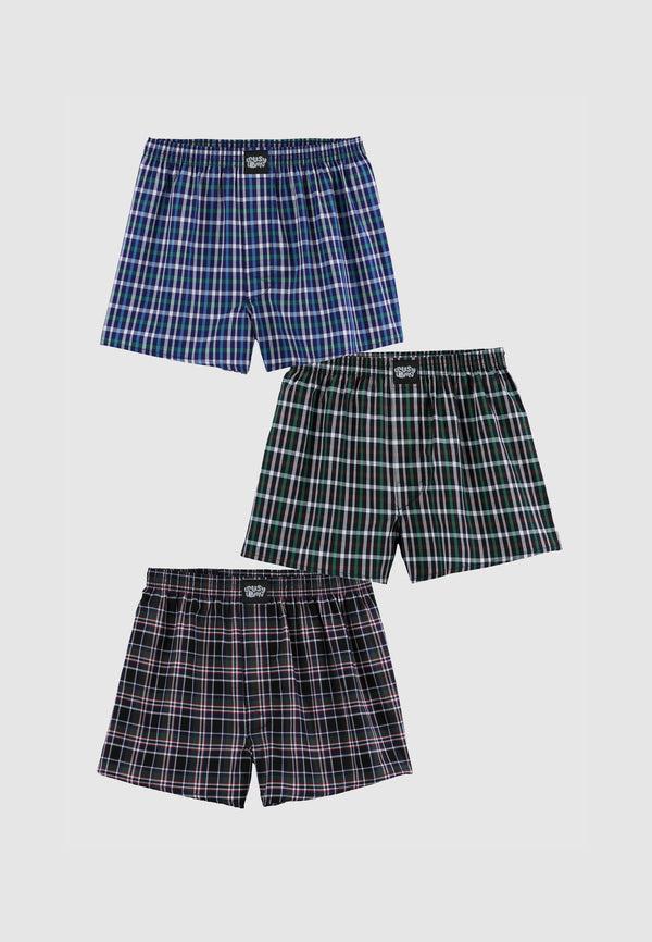 lousy livin underwear CHECKERED 3 PACK BOXERSHORTS Flat Check
