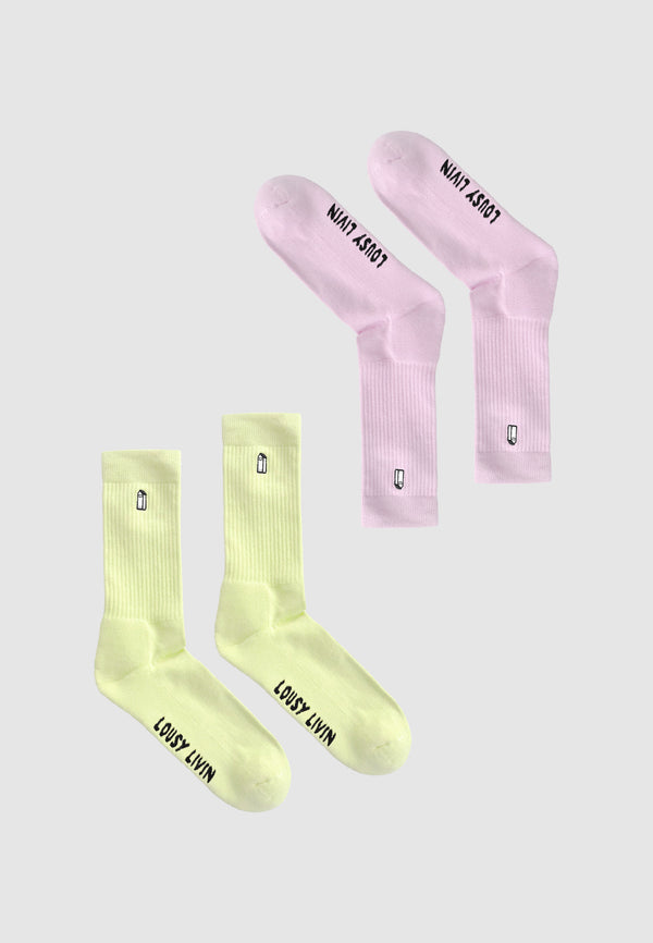 lousy livin underwear Lousy Livin Socken Street Court 2 Pack Elfin Yellow/Sweet Dreams