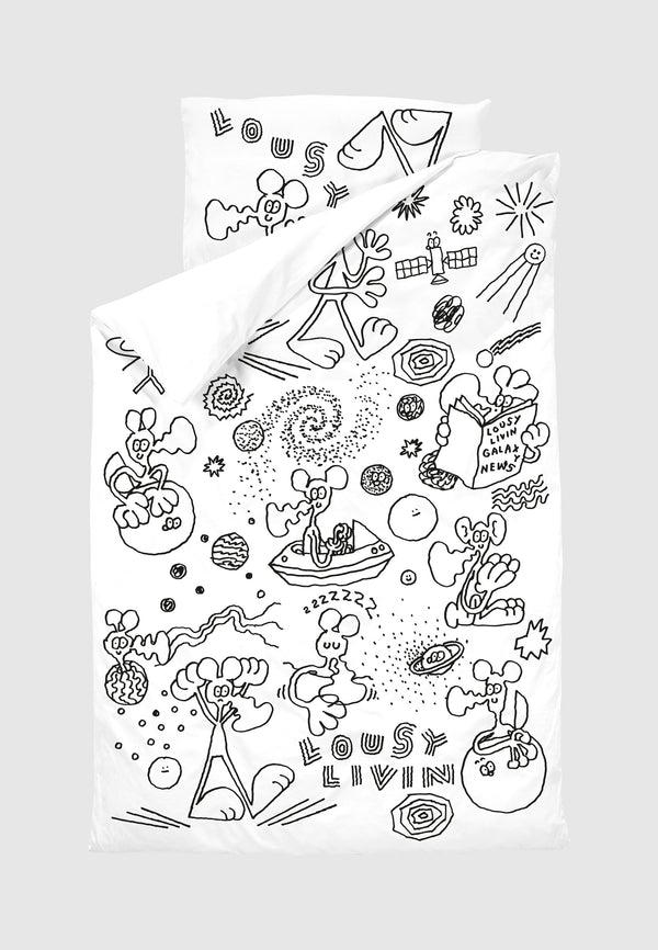 lousy livin underwear Bedlinen "Outer Space" White
