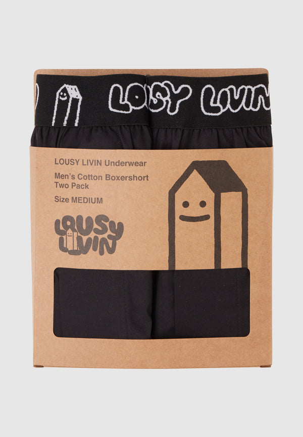 Lousy Livin Underwear BOXER BRIEFS 2 PACK Black