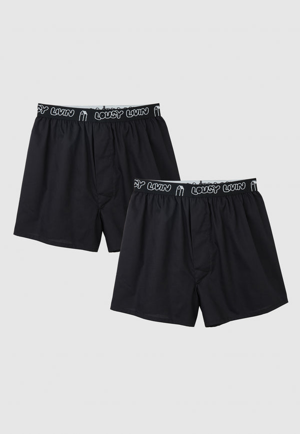 lousy livin underwear BOXER BRIEFS 2 PACK Black