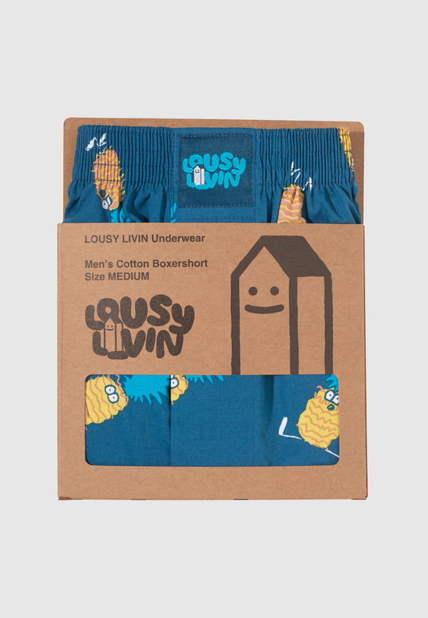 Lousy Livin Underwear BOXERSHORTS ANANAS Blue Dive