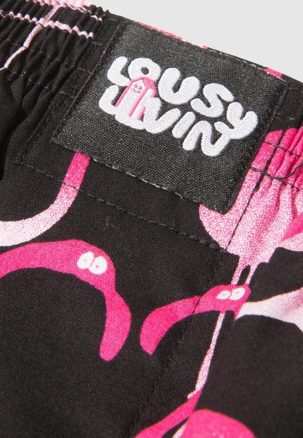 Lousy Livin Underwear BOXERSHORTS FLAMINGOS Black