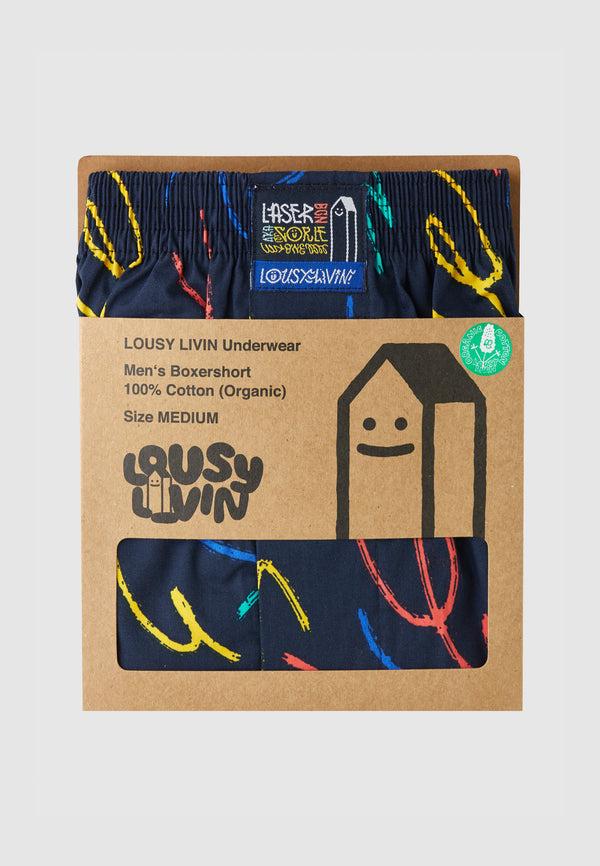 Lousy Livin Underwear BOXERSHORTS LASER RAWAL Navy