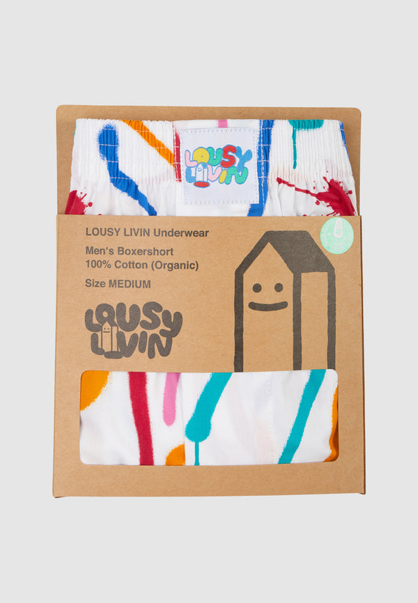 Lousy Livin Underwear BOXERSHORTS LINES White