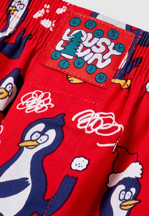 Lousy Livin Underwear BOXERSHORTS PINGUINS Red